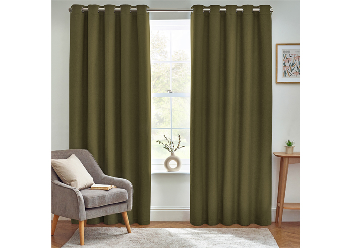 Dawn (Blackout) Eyelet, Olive - Ready Made Curtains - Image 7